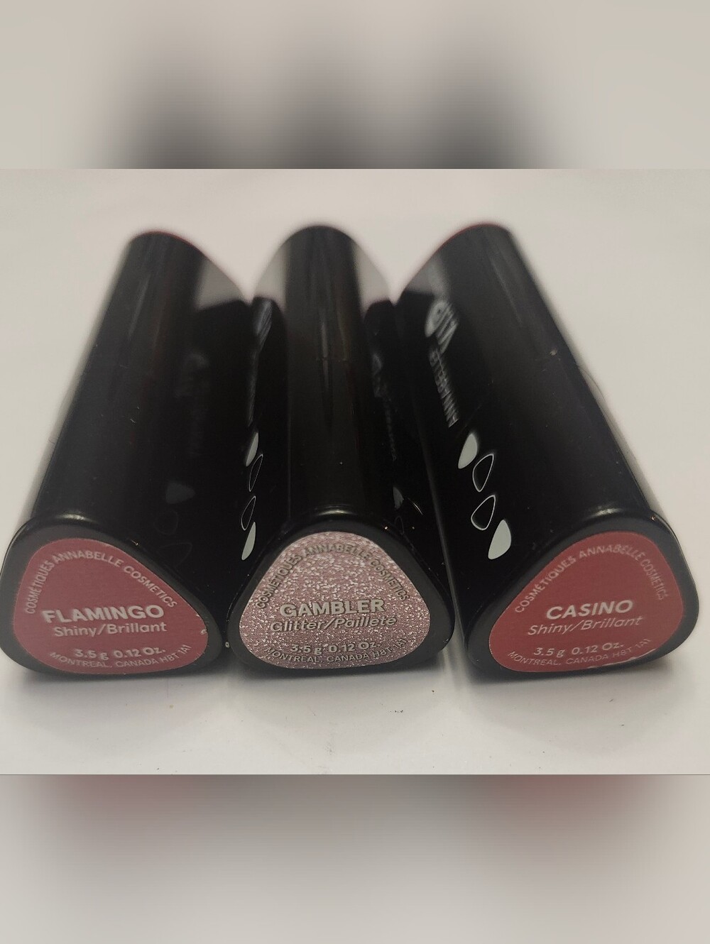 Annabelle Flamingo, Gambler Glitter And Casino Lipstick Set Of 3 New